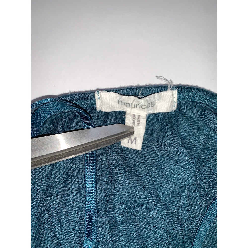 Maurices Camisole Teal Lace Trim Spaghetti Strap Tank Top Women's Medium - Picture 8 of 10